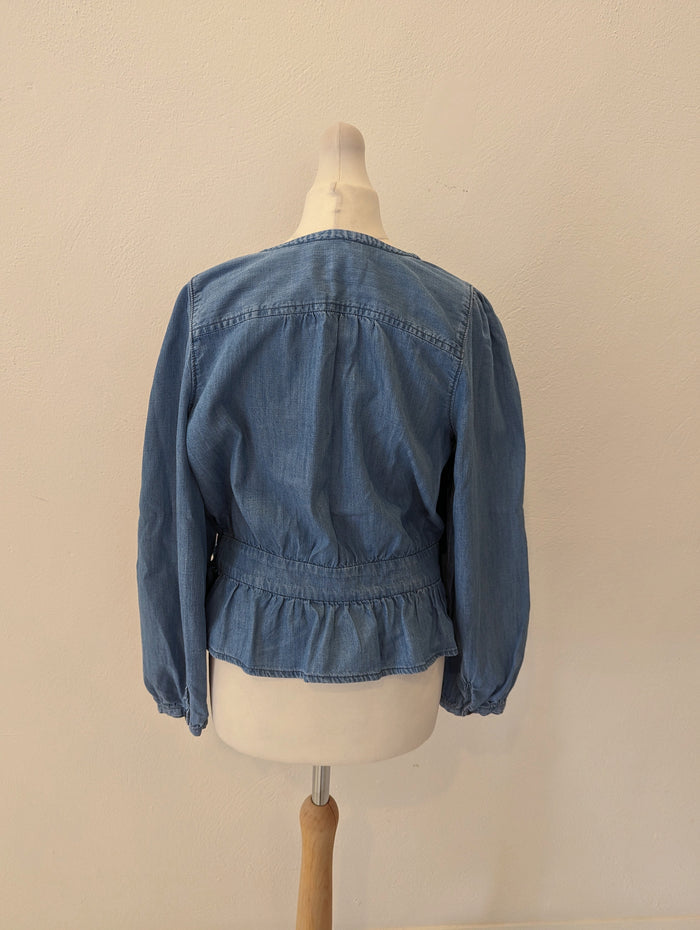 Madewell Denim Crossover Blouse Size 10