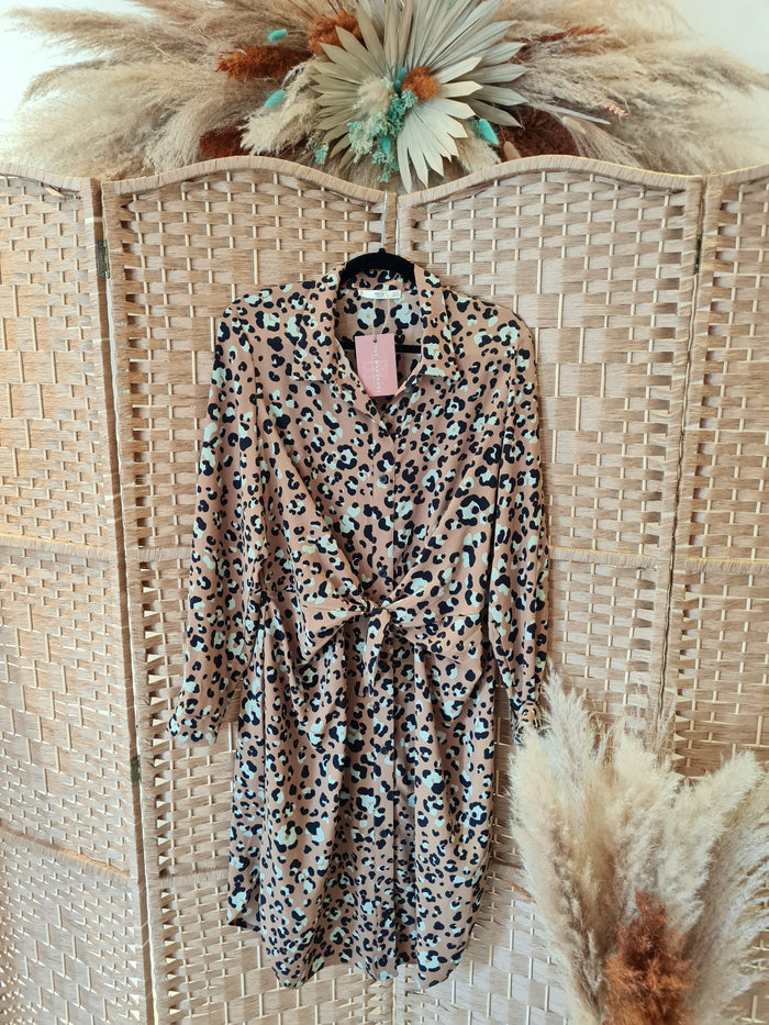 Mango Animal Print Midi Dress XL