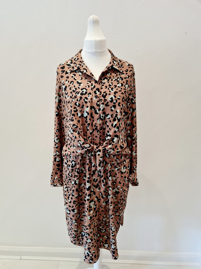 Mango Animal Print Midi Dress XL