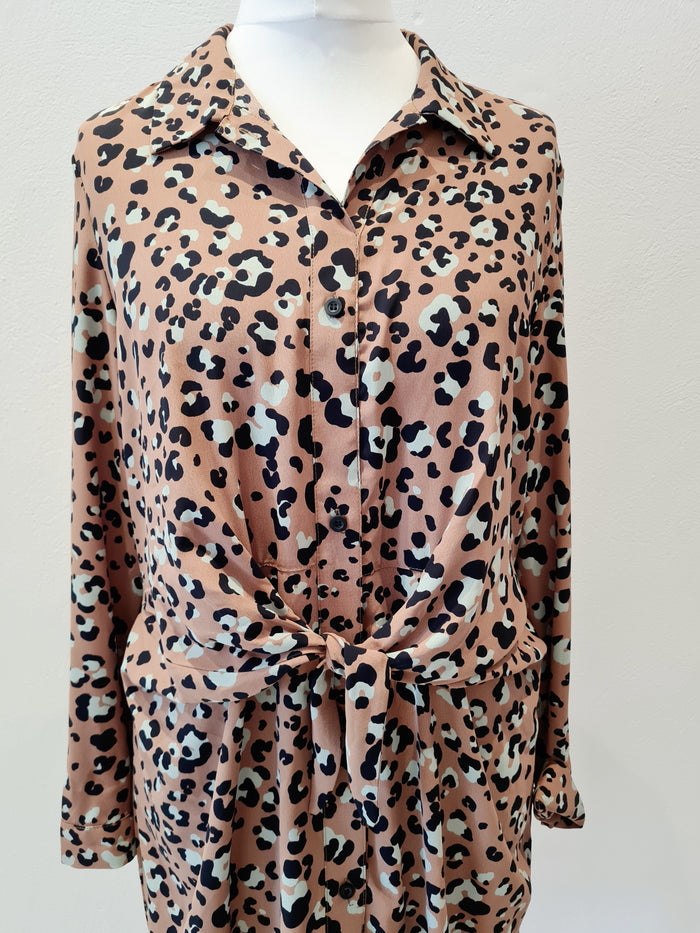 Mango Animal Print Midi Dress XL