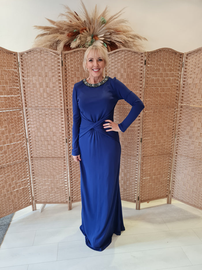 Mango Blue embellished dress M
