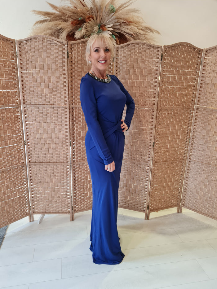 Mango Blue embellished dress M