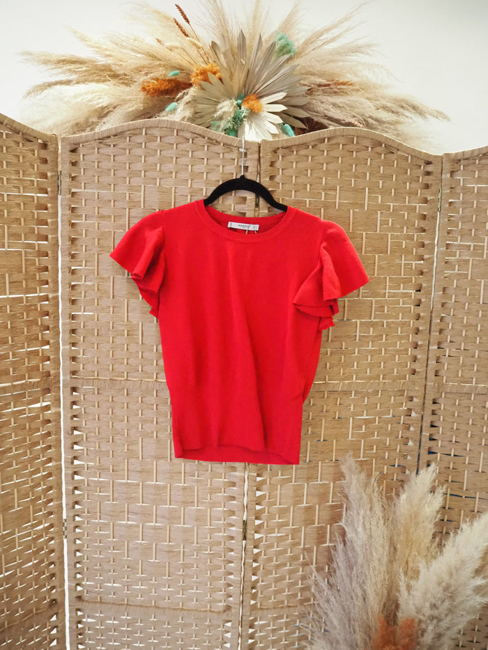 Mango Cerise cropped Jumper M