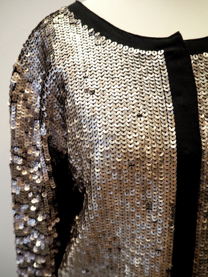 Mango Silver Sequinned Jacket L