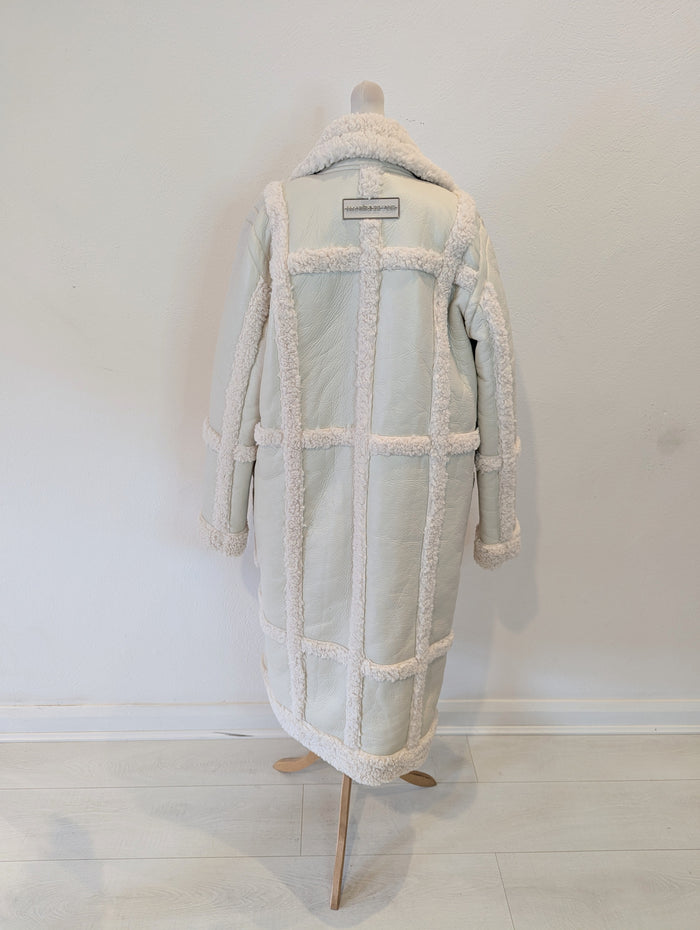 Maniere Voir Cream Vegan leather Coat XS- S