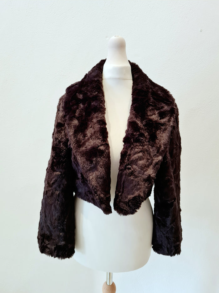 Marble Black Fur Bolero Size 10/12