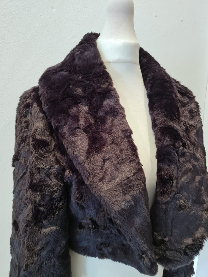 Marble Black Fur Bolero Size 10/12