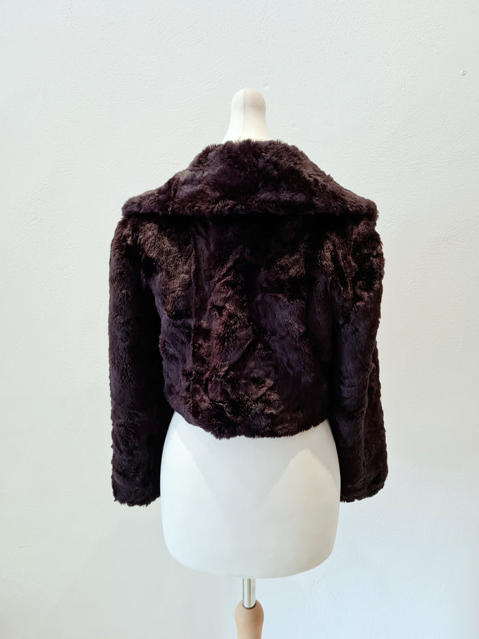 Marble Black Fur Bolero Size 10/12