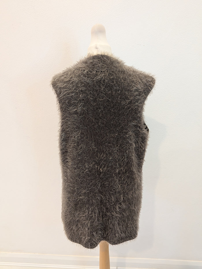 Marble Grey Fluffy Gilet Size 1