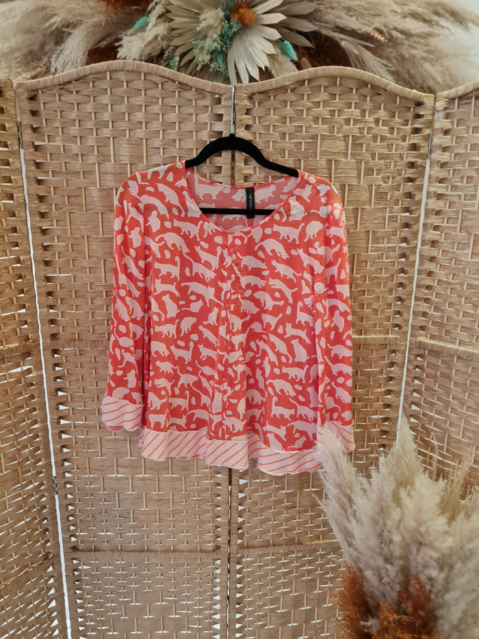Marc Cain Orange Cat top M