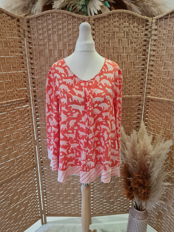 Marc Cain Orange Cat top M