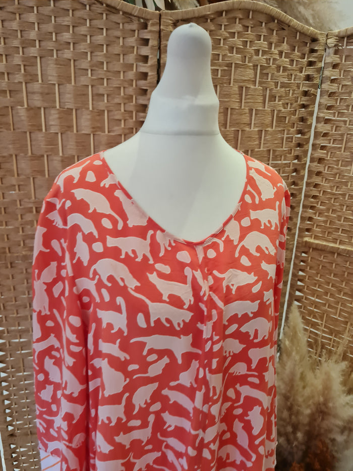 Marc Cain Orange Cat top M