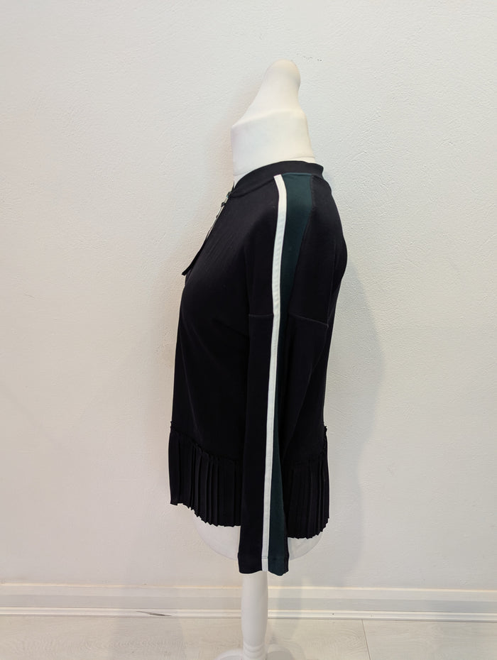 Marc Cain Sports Pleated Half Zip Jersey Size 12/14 RRP £299
