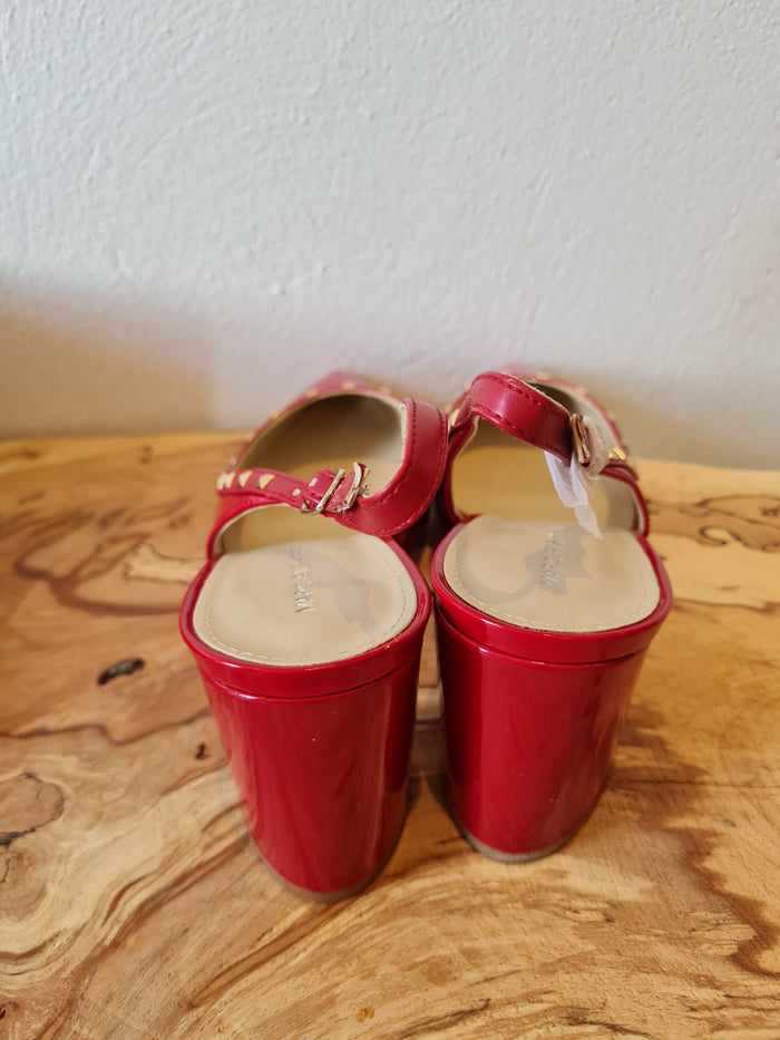 Marc Fisher Red Studded Slingbacks Size 7 (new)