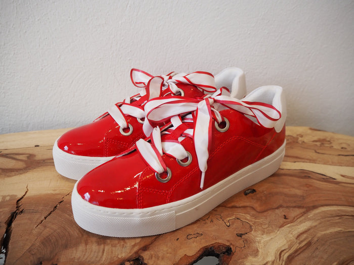 Marco Tozzi Red Patent Trainers 5 New RRP £52