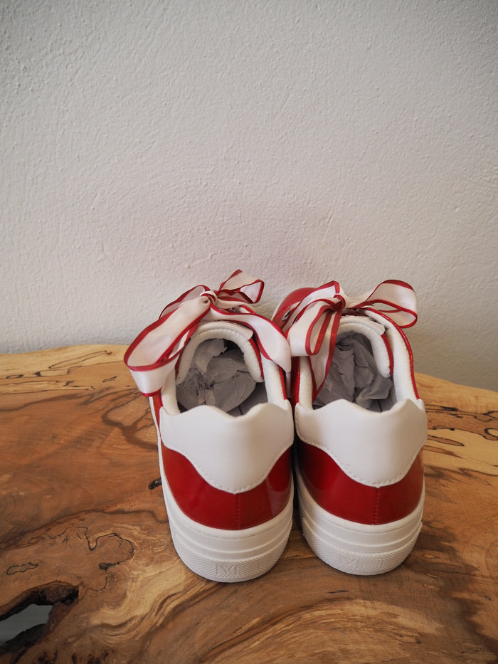 Marco Tozzi Red Patent Trainers 5 New RRP £52