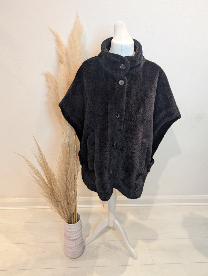 Marella Black Teddy Cape one size
