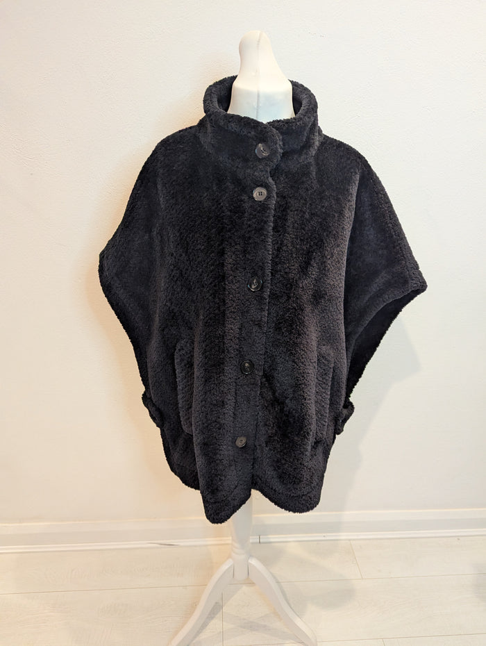 Marella Black Teddy Cape one size