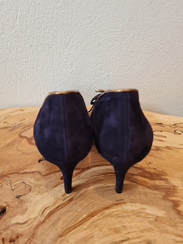 Mariann Navy Suede Heels Size 6