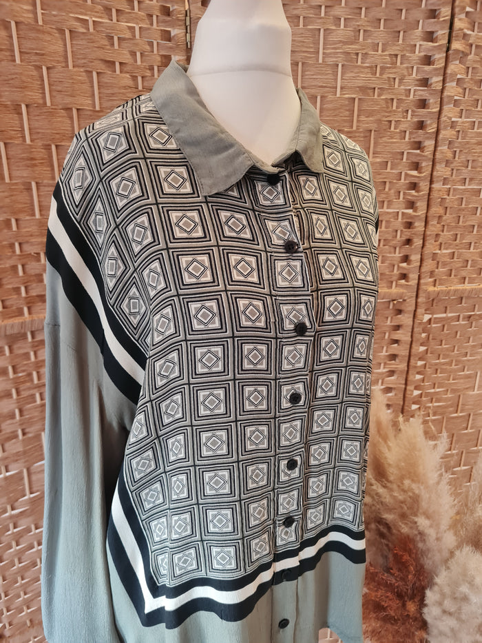 Masai Khaki print blouse XS RRP £95