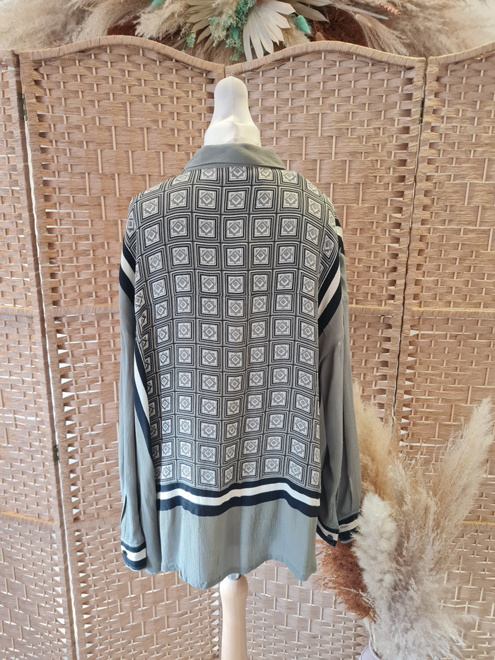 Masai Khaki print blouse XS RRP £95
