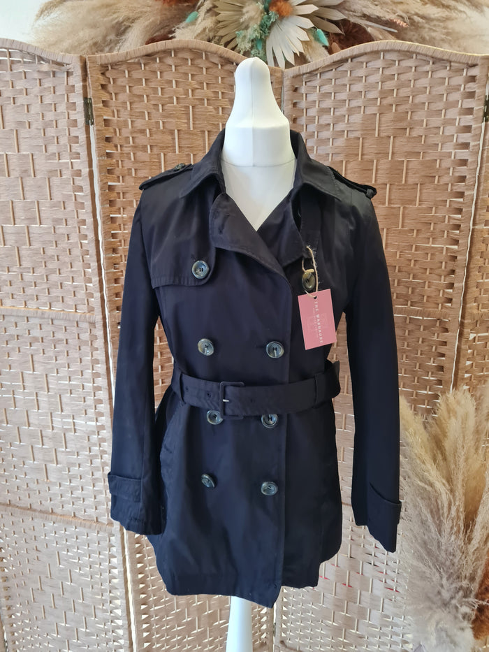 Massimo Dutti black trench 12/14