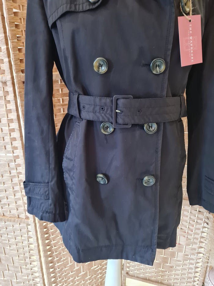Massimo Dutti black trench 12/14