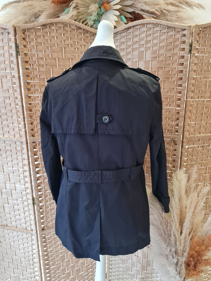 Massimo Dutti black trench 12/14