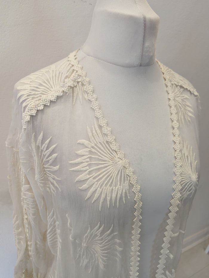Massimo Dutti Ivory Sheer Shrug M