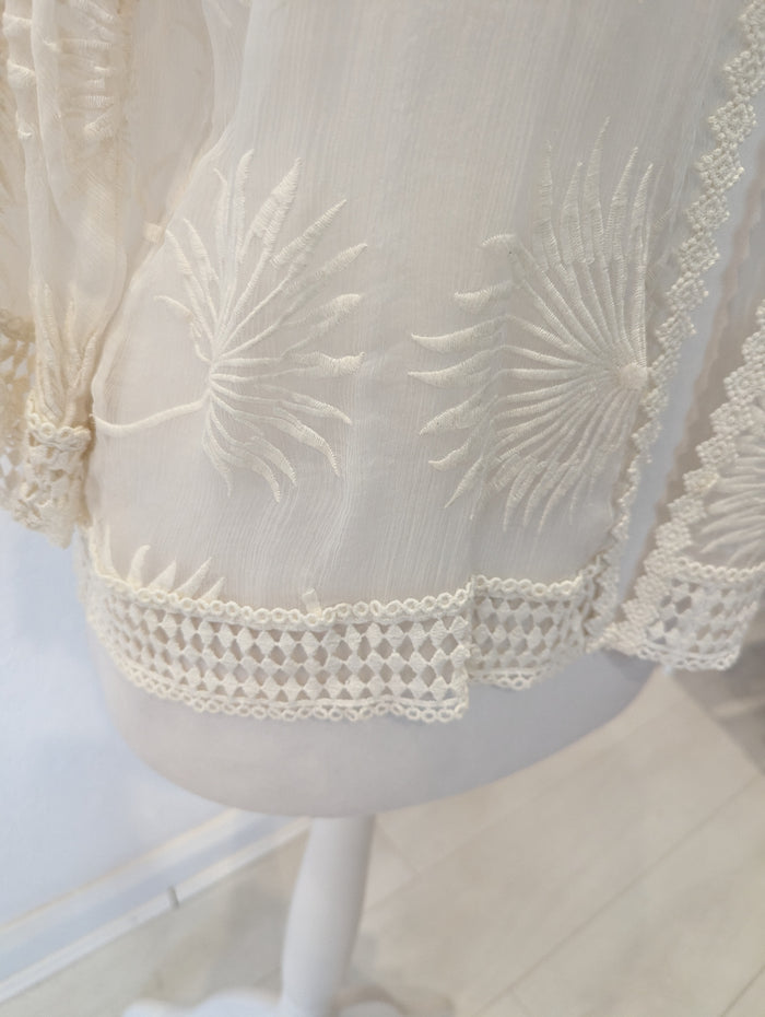Massimo Dutti Ivory Sheer Shrug M
