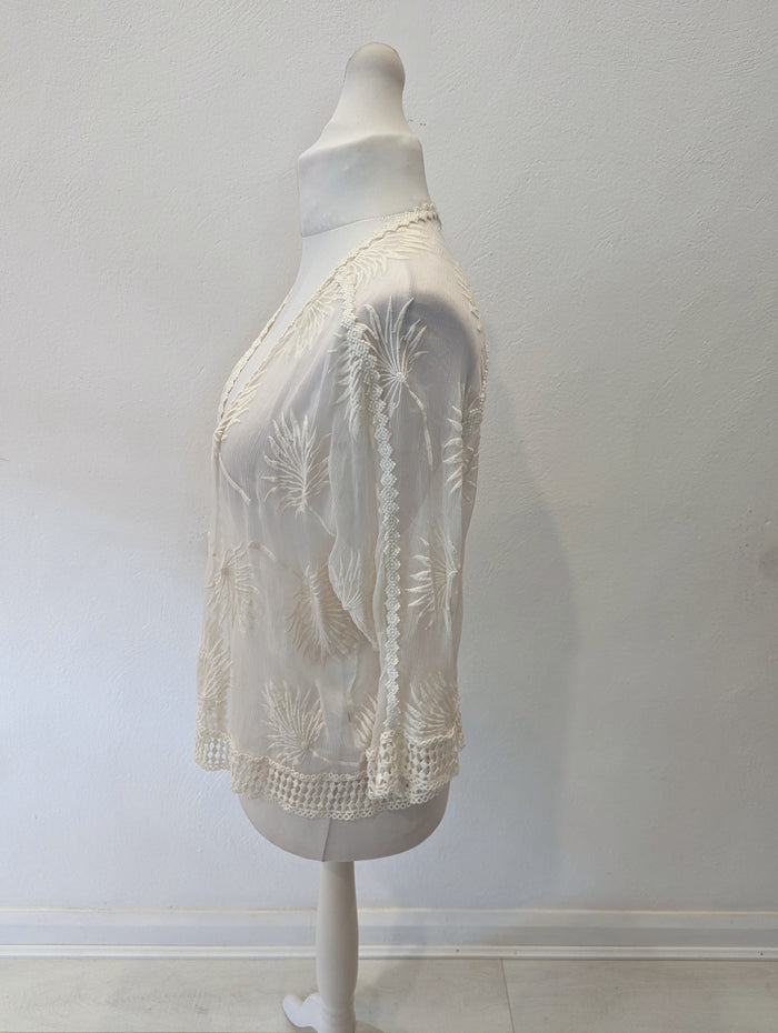 Massimo Dutti Ivory Sheer Shrug M