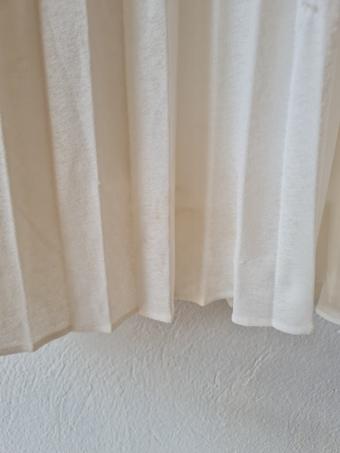 Massimo Dutti White Pleat Skirt L
