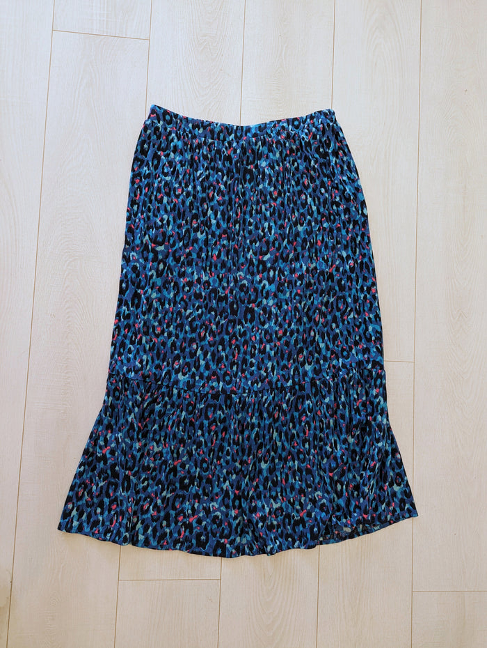 Mauvette Blue Animal Print Maxi Skirt M NWT
