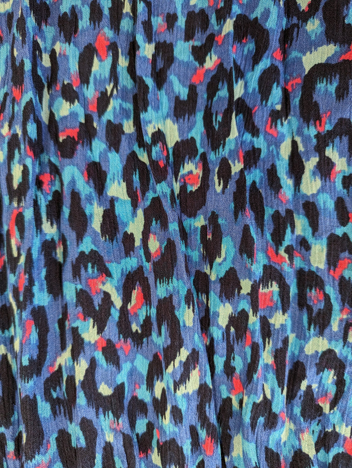 Mauvette Blue Animal Print Maxi Skirt M NWT