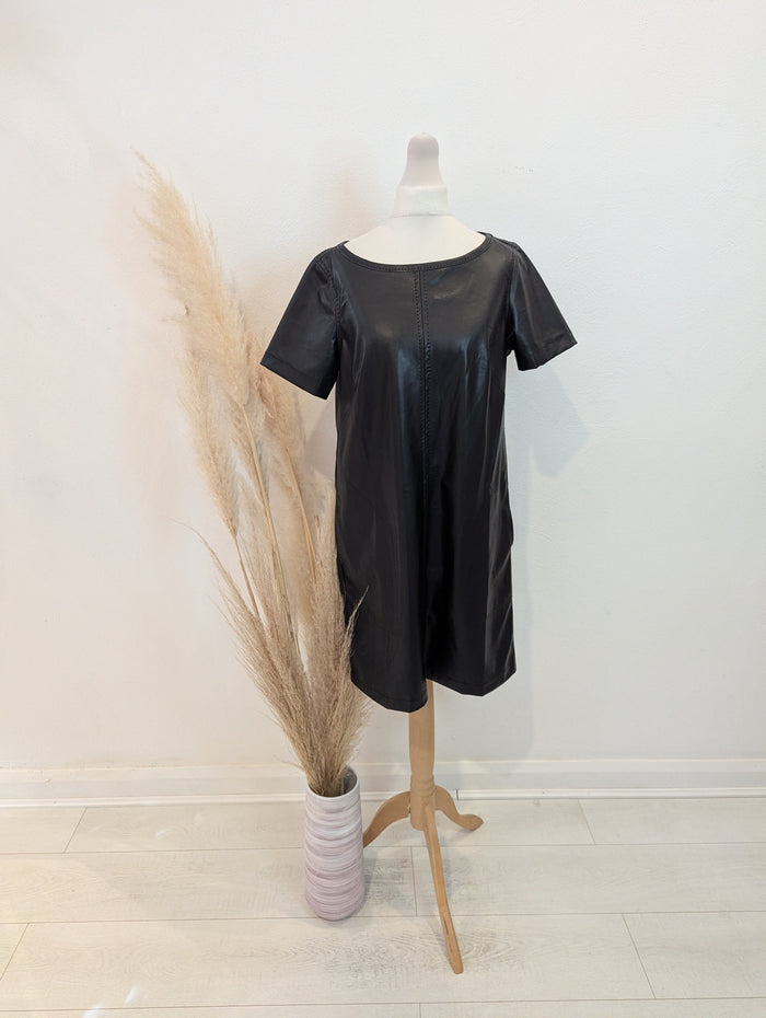 Max Studio Black Faux Leather Dress S