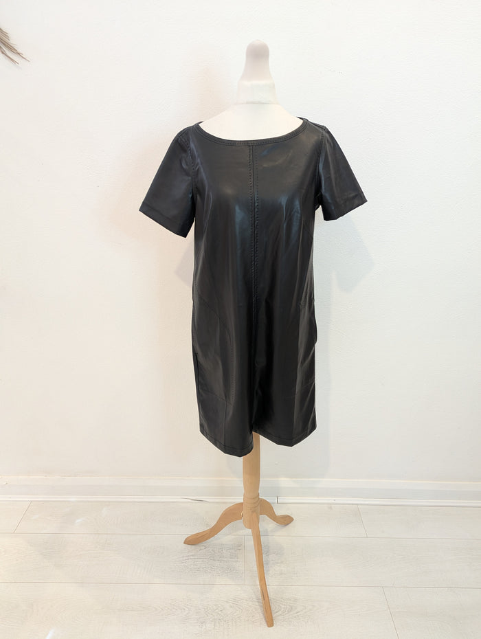 Max Studio Black Faux Leather Dress S