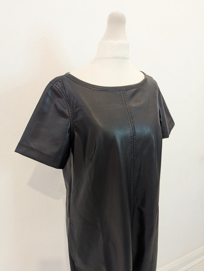 Max Studio Black Faux Leather Dress S