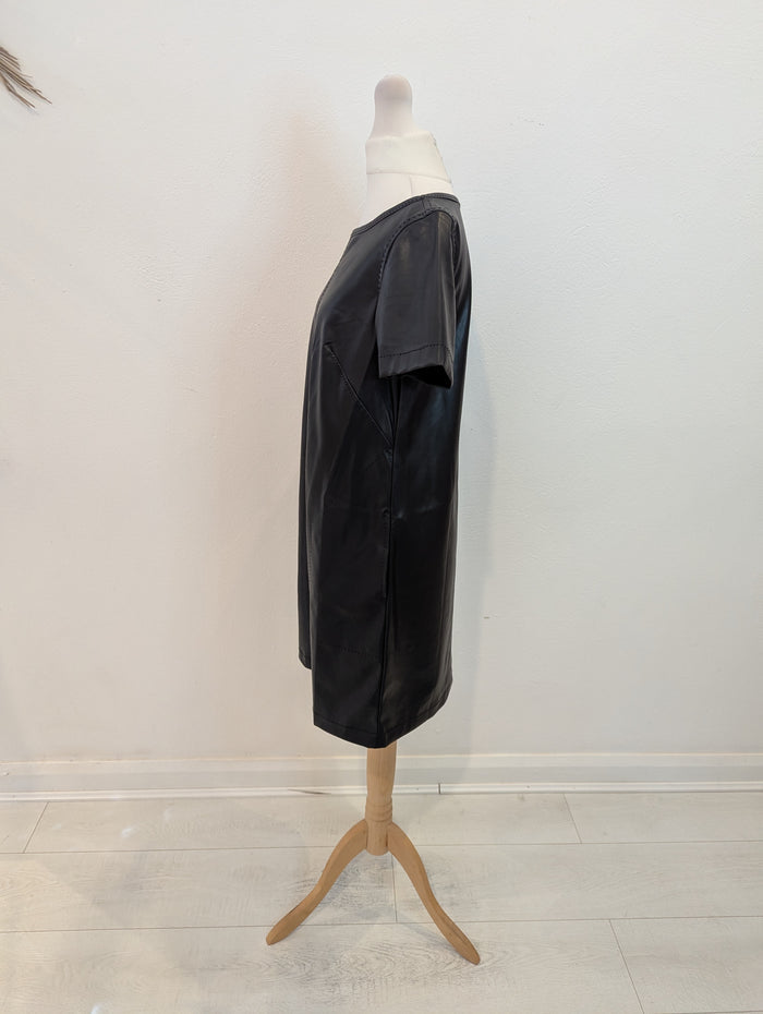 Max Studio Black Faux Leather Dress S