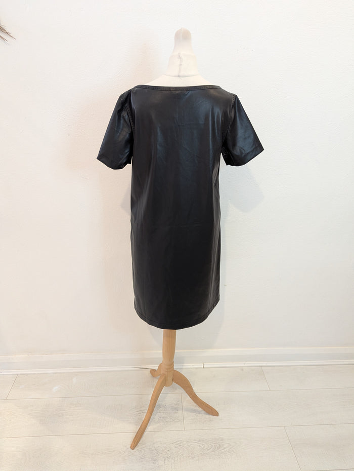 Max Studio Black Faux Leather Dress S