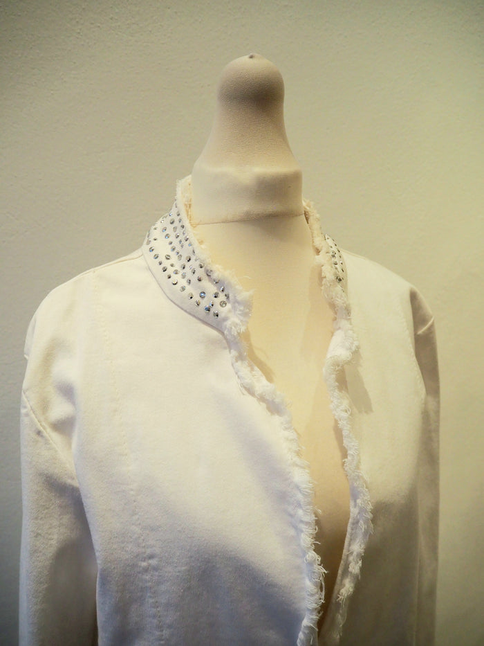 Melly & Co White And Silver Cotton Jacket
