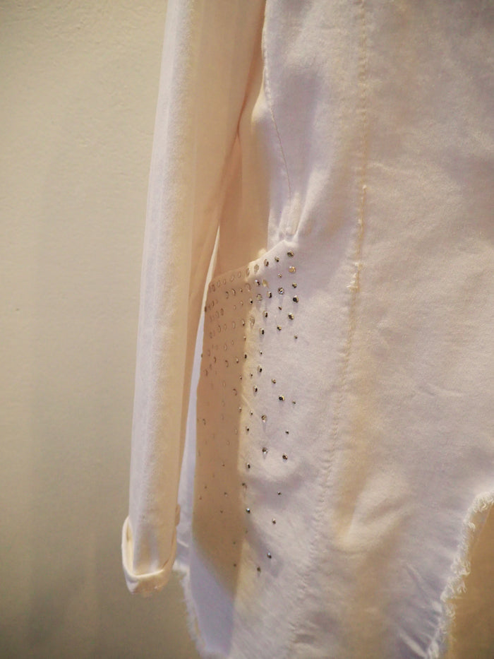 Melly & Co White And Silver Cotton Jacket