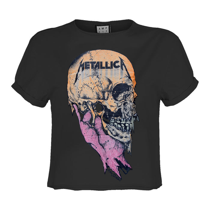 Metallica Crop Top T Shirt - Sad But True Amplified