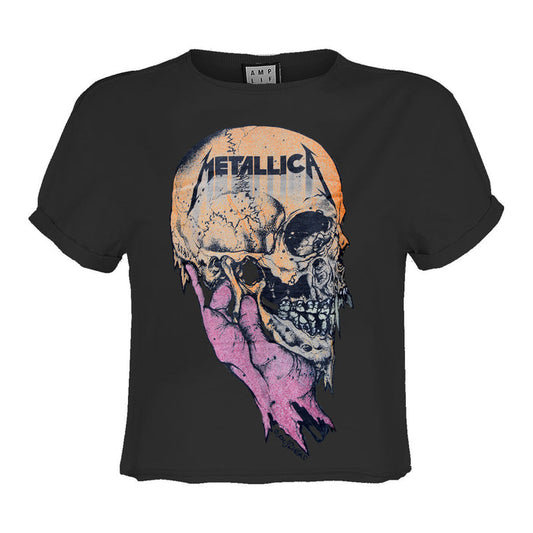 Metallica Crop Top T Shirt - Sad But True Amplified