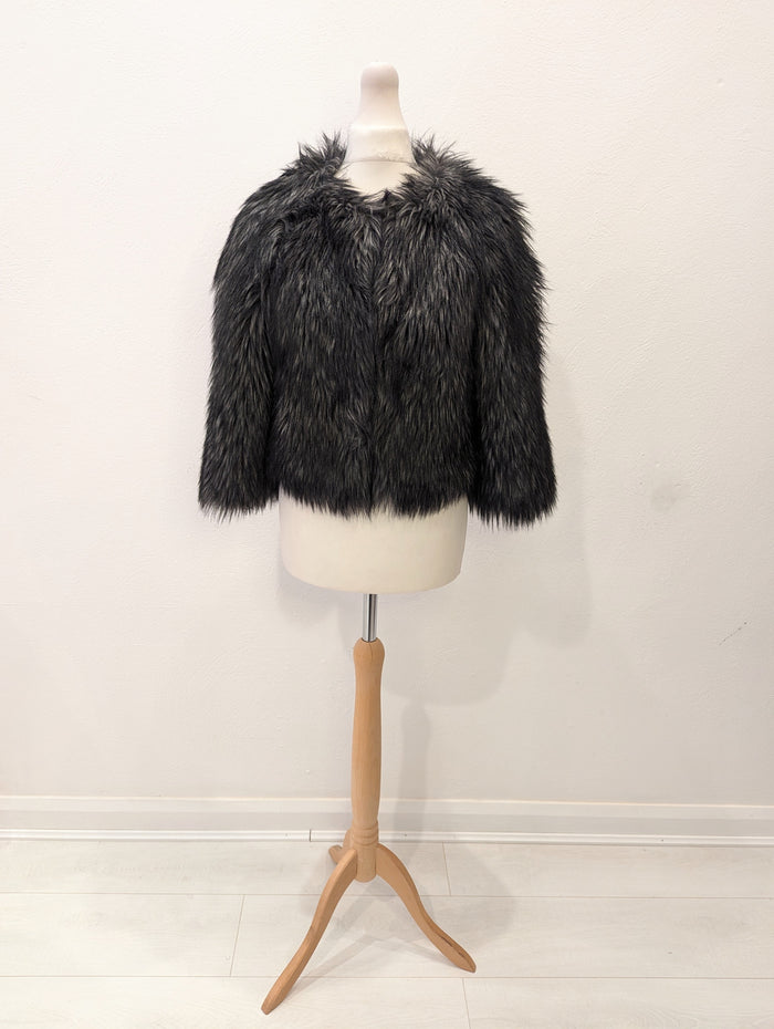 Michael Kors Black/Grey Fur Jacket XS
