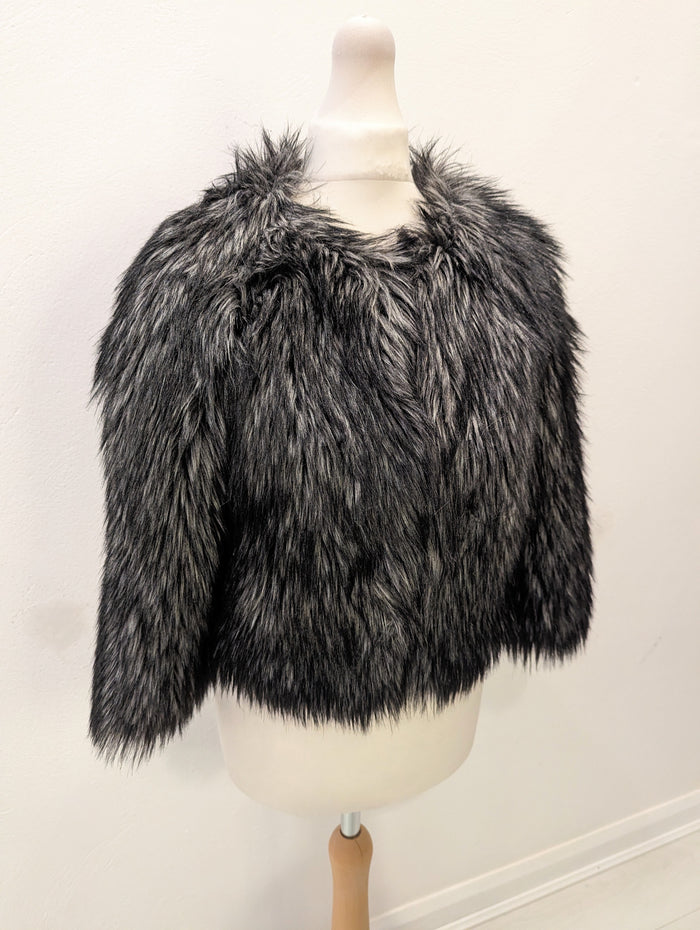 Michael Kors Black/Grey Fur Jacket XS