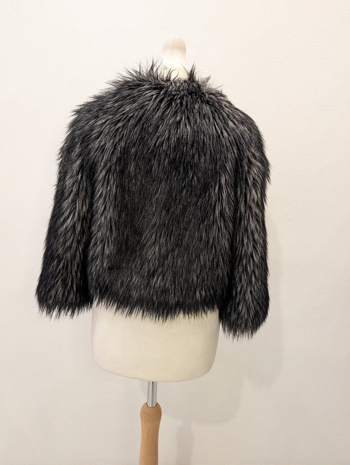 Michael Kors Black/Grey Fur Jacket XS