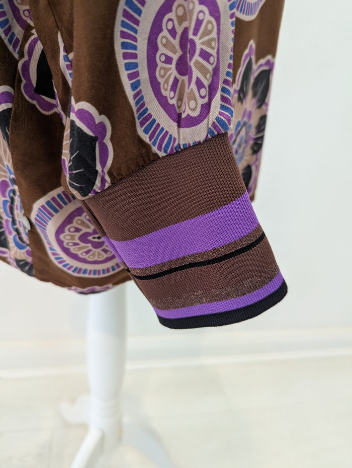 Milano Italy Brown/Purple Top Size 12