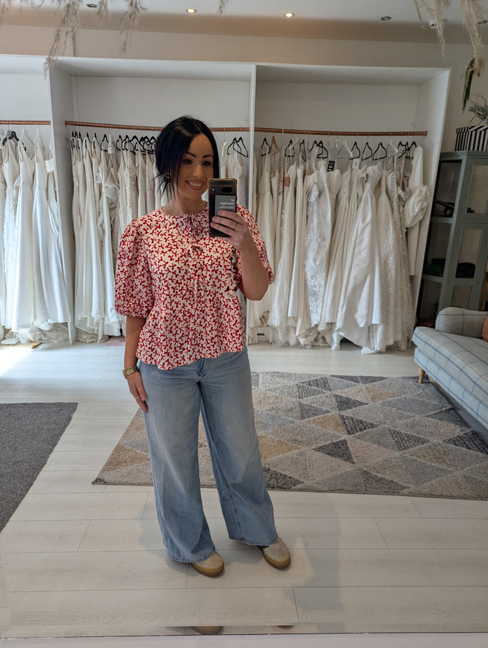 Mint Velvet Bow print blouse M