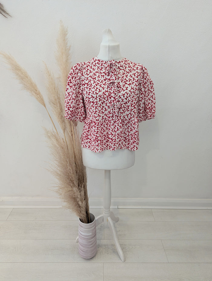 Mint Velvet Bow print blouse M
