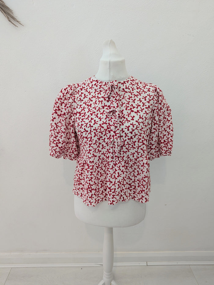 Mint Velvet Bow print blouse M
